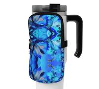 WANLON Art Blue Dragonfly Borsa versatile per borraccia sportiva, ideale per passeggiate, escursionismo, yoga, palestra, resistente all'acqua e agli urti, Nero , S, Porta biglietti da visita