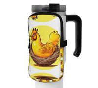 WANLON Bird's Nest Golden Chicken Versatile Borsa sportiva per borraccia, ideale per passeggiate, trekking, yoga, palestra, resistente all'acqua e agli urti, Nero , M, Porta biglietti da visita