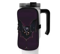 WANLON Black Ghost Bat - Borsa versatile per borraccia, ideale per passeggiate, trekking, yoga, palestra, resistente all'acqua e agli urti, Nero , S, Porta biglietti da visita