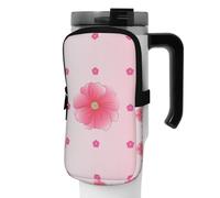 WANLON Blooming Carnations - Borsa versatile per borraccia, ideale per passeggiate, trekking, yoga, palestra, resistente all'acqua e agli urti, Nero , S, Porta biglietti da visita