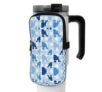 WANLON Borsa per borraccia sportiva a pois blu, versatile, ideale per passeggiate, escursionismo, yoga, palestra, resistente all'acqua e agli urti, Nero , M, Porta biglietti da visita