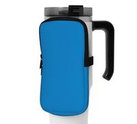 WANLON Borsa per borraccia sportiva versatile in tinta unita blu, ideale per passeggiate, escursionismo, yoga, palestra, resistenza all'acqua e agli urti, Nero , M, Porta biglietti da visita