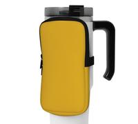WANLON Borsa per borraccia sportiva versatile in tinta unita, color oro, ideale per passeggiate, escursionismo, yoga, palestra, resistente all'acqua e agli urti, Nero, Small, Porta biglietti da visita