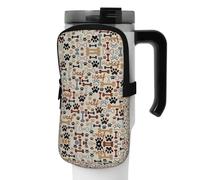 WANLON Borsa per bottiglia sportiva versatile con stampa di ossa e zampe, ideale per passeggiate, escursionismo, yoga, palestra, resistente all'acqua e agli urti, Nero , M, Porta biglietti da visita
