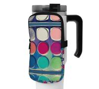 WANLON Borsa per bottiglia sportiva versatile con tavolozza di colori rotonda, ideale per passeggiate, escursionismo, yoga, palestra, resistente all'acqua e agli urti, Nero , M, Porta biglietti da