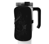 WANLON Borsa per bottiglia sportiva versatile, ideale per passeggiate, escursioni, yoga, palestra, resistente all'acqua e agli urti, Nero , S, Porta biglietti da visita
