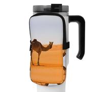 WANLON Borsa versatile per borraccia sportiva Desert Sand Camel - ideale per passeggiate, escursionismo, yoga, palestra - resistente all'acqua e agli urti, Nero , M, Porta biglietti da visita