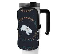 WANLON Carino coniglio bianco versatile sport bottiglia accessorio borsa - ideale per passeggiate, escursionismo, yoga, palestra - resistenza all'acqua e antiurto, Nero , S, Porta biglietti da visita