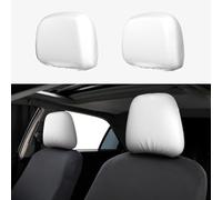 WANLON Copertura per poggiatesta auto, colore bianco, 2 pezzi, accessorio alla moda per interni di auto, SUV, camion e furgoni