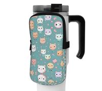 WANLON Cute Fox - Borsa versatile per borraccia, ideale per passeggiate, trekking, yoga, palestra, resistente all'acqua e agli urti, Nero , S, Porta biglietti da visita