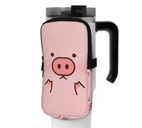 WANLON Cute Pig - Borsa versatile per borraccia, ideale per passeggiate, trekking, yoga, palestra, resistente all'acqua e agli urti, Nero , M, Porta biglietti da visita