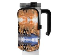 WANLON Elephants Art - Borsa versatile per borraccia, ideale per passeggiate, trekking, yoga, palestra, resistente all'acqua e agli urti, Nero , S, Porta biglietti da visita