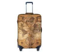 WANLON Go Out Travel - Copertura per valigia da viaggio, design unico personalizzato, regalo ideale per viaggi d'affari, mappa del mondo vintage, bianco, L