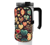 WANLON Heart Crush Flower - Borsa per borraccia sportiva versatile, ideale per passeggiate, escursioni, yoga, palestra, resistente all'acqua e agli urti, Nero , S, Porta biglietti da visita