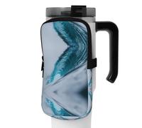WANLON Ocean Green Wave Surf Borsa versatile per borraccia sportiva - ideale per passeggiate, escursionismo, yoga, palestra - resistenza all'acqua e antiurto, Nero , M, Porta biglietti da visita