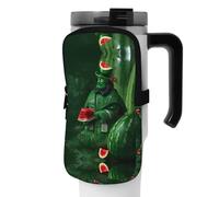 WANLON Patrick's Watermelon Festival - Borsa versatile per bottiglia sportiva, ideale per passeggiate, escursioni, yoga, palestra, resistente all'acqua e agli urti, Nero , S, Porta biglietti da visita