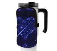 WANLON Shooting Star Heart - Borsa per borraccia sportiva, versatile, ideale per passeggiate, trekking, yoga, palestra, resistente all'acqua e agli urti, Nero , M, Porta biglietti da visita