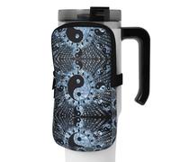 WANLON Ying Yang Diagramma Versatile Borsa Sportiva Accessori Bottiglia - Ideale per passeggiate, Escursionismo, Yoga, Palestra - Resistente all'acqua e antiurto, Nero , M, Porta biglietti da visita