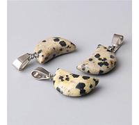 WANM 5 Pezzi di Pietre Naturali A Forma di Mezzaluna Pendenti in Pietra di Avventurina Immagine Accessori per Collana di Giada Verde Fatta A Mano