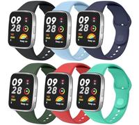 Wanme Cinturino Per Redmi Watch 3 Active/Lite, 6 Pezzi Cinturini Silicone Morbido Braccialetto Per Redmi Watch 3 Lite/ACTIVE