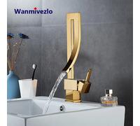 Wanmivezlo Rubinetto per lavabo da bagno Rubinetti miscelatori a cascata montati su piano in ottone Miscelatore acqua calda fredda monocomando