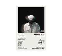 WANMLY Partynextdoor - Poster su tela con copertina di due album musicali, autografato, per camera da letto, decorazione per ufficio, camera da letto, regalo, senza cornice: 30 x 45 cm