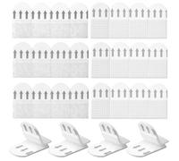 Wanmu 36 paia/72 strisce adesive, in velcro, autoadesive, senza fori, per cornici e decorazioni (bianco)