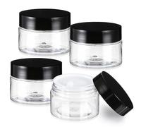 Wanmu 4 barattoli, 30 ml, in plastica, da riempire, balsamo per le labbra, barattoli, contenitori per unguento, contenitori vuoti per cosmetici, crema e candele