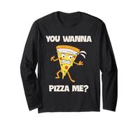 Wanna Pizza Me Funny Food Lovers Karate Fighter Maglia a Manica