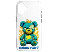 Wanna Play - Orsacchiotto spaventoso, design street art Custodia per iPhone 16