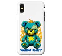 Wanna Play - Orsacchiotto spaventoso, design street art Custodia per iPhone X/XS