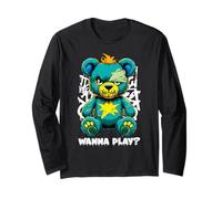 Wanna Play - Orsacchiotto Spaventoso, Design Street Art Maglia a Manica