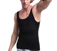 WannGe Mens Snellisce Corpo Fissante Giubbotto Camicia, Compressione Muscolare Tank - Nero M