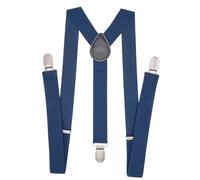 WannGe PlayCool Bretelle da uomo da 2,5 cm, elastiche, regolabili, a Y con clip posteriore Blu scuro Taglia unica