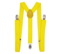 WannGe PlayCool Bretelle da uomo da 2,5 cm, elastiche, regolabili, a Y con clip posteriore Giallo Taglia unica
