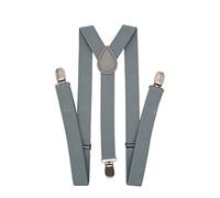 WannGe PlayCool Bretelle da uomo da 2,5 cm, elastiche, regolabili, a Y con clip posteriore Grigio chiaro Taglia unica