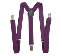 WannGe PlayCool Bretelle da uomo da 2,5 cm, elastiche, regolabili, a Y con clip posteriore Viola Taglia unica