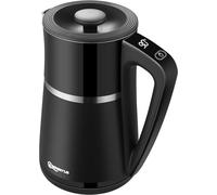 WANNYTON Bollitore Elettrico da 1,7L, Bollitore d’Acqua con Temperatura Regolabile 40-100°C e Display Digitale LDC, Bollitore Nero senza Filo, senza BPA, Spegnimento Automatico, Base Girevole a 360°