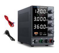 WANPTEK POWER Alimentatore da Banco 120V 3A, Alimentatore da Laboratorio Regolabile con OCP, Alimentatore Stabilizzato con Display LED a 4 Cifre, Porta USB-A & Type-C Ricarica Rapida
