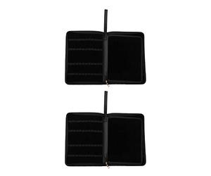 WanShi 2 pz nero penna stilografica colore PU per 48