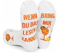 Wansruee Calzini divertenti con slogan tedesco Wenn Du Das Lesen Kannst Bring Mir, calzini per uomo e donna, bianco, Taglia unica