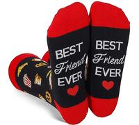 Wansruee Calzini in cotone con simpatica birra popcorn stampata, idea regalo per amico, migliore amico, con frasi divertenti per uomo, Best Friend Ever, Taglia unica