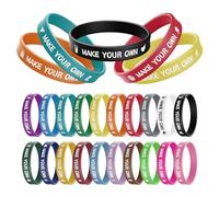 Wanstay Braccialetti in gomma personalizzati Braccialetti in silicone personalizzati personalizzati per motivazione, eventi, regali, supporto, raccolte fondi, consapevolezza, per studenti, dipendenti,