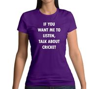 Want Me A Ascolta,Parlare About Cricket - Donna T-Shirt - Player Stokes Root Cup