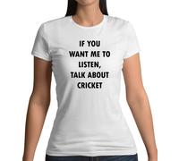 Want Me A Ascolta,Parlare About Cricket - Donna T-Shirt - Player Stokes Root Cup