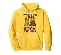 Want To Dilly Dally - Divertente procrastinazione, gatto e capibara Felpa con Cappuccio