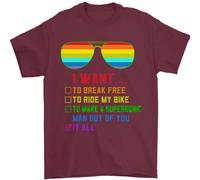 Want To Liberarsi Ride My Bicicletta Divertente Lgbt T-Shirt 100% Cotone