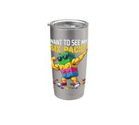 Want To See MY Six Pack Funny Blocks Bricks Master Builder Bicchiere termico in acciaio inox doppia parete