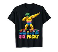 Want To See My Six Pack Funny Blocks Bricks Master Builder Maglietta