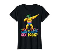 Want To See My Six Pack Funny Blocks Bricks Master Builder Maglietta con Stampa Grafica Economica